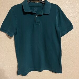 The Children's Place Boy’s XL (14) Hunter Green Short Sleeve Polo Uniform Shirt